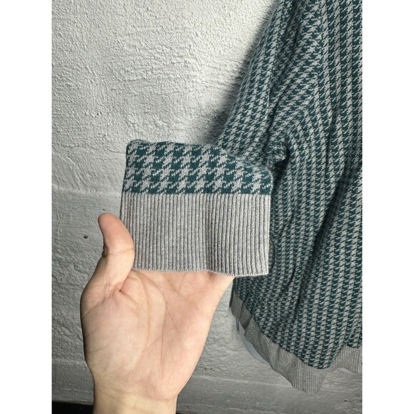 Christopher & Banks Houndstooth Preppy Sweater Cardigan Fall/ Christmas - Picture 3 of 8